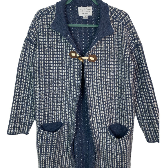 Evy's Tree - The Aubrey, Long Blue wool blend coat, Size M - Picture 2 of 6